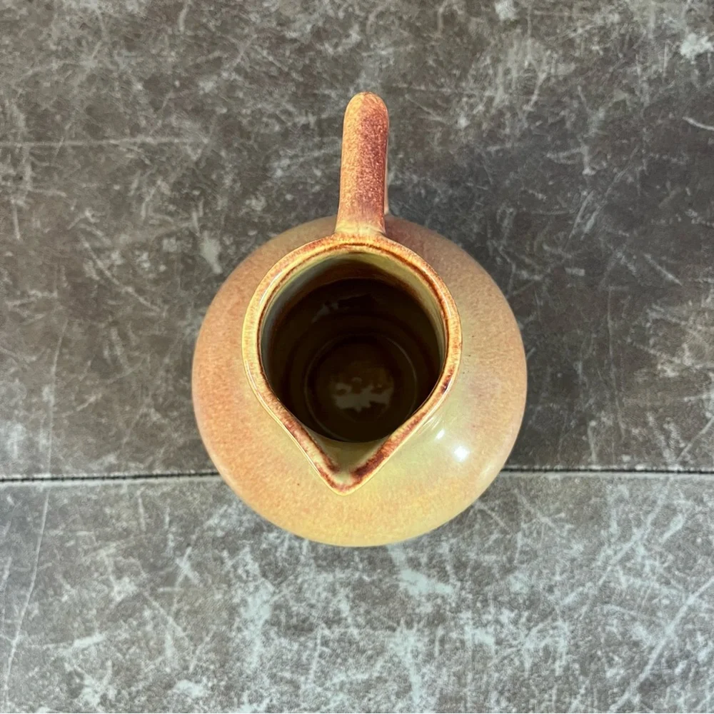 Franciscan El Patio Pottery Jug Orange w/ Lid Gloss Syrup / Hot Water *See Desc*